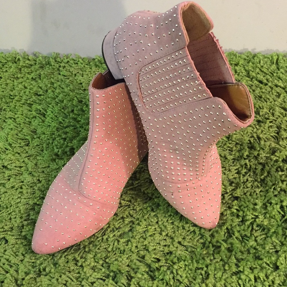Topshop Pink Studded Boots